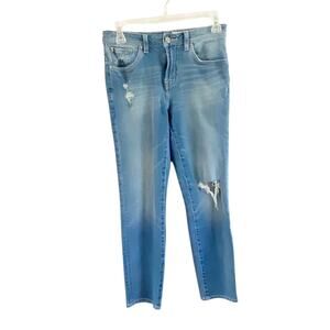 AG Adriano Goldschmied Noah Slim Straight Distressed Light Wash Jeans Sz 12